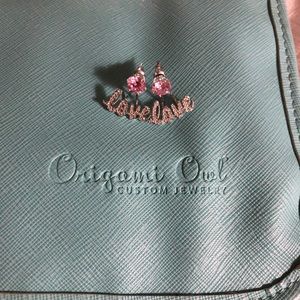 Origami Owl Jewelry - Pink Swarovski Crystals Studs W/love Halos Origami Owl Jewelry - Pink Swarovski Crystals Studs W/love Halos
